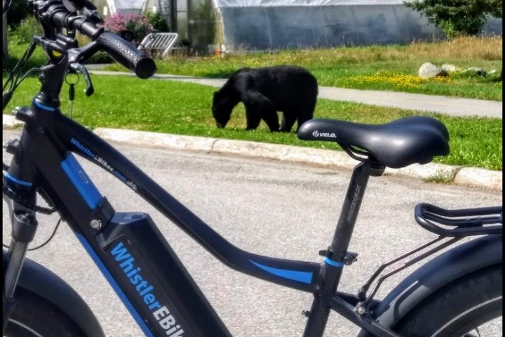 a motorcycle parked in front of a bicycle