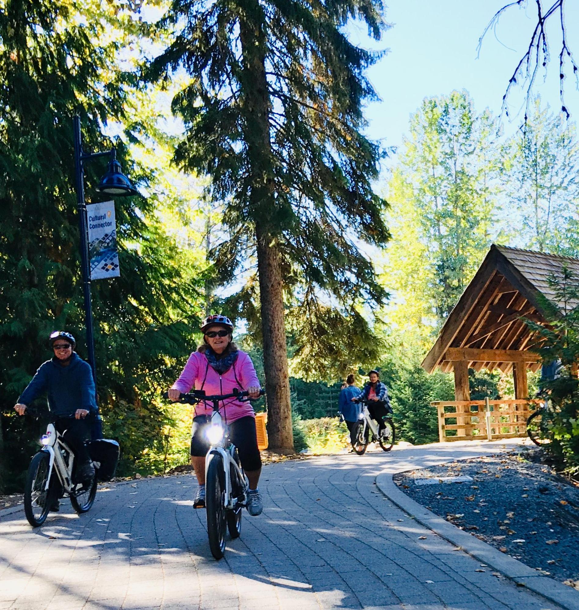 people riding bikes