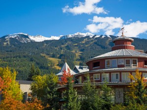 scenic building with mountains