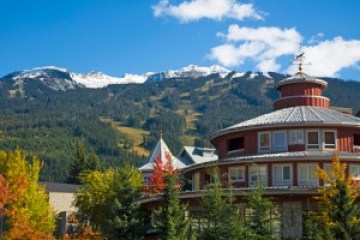scenic building with mountains