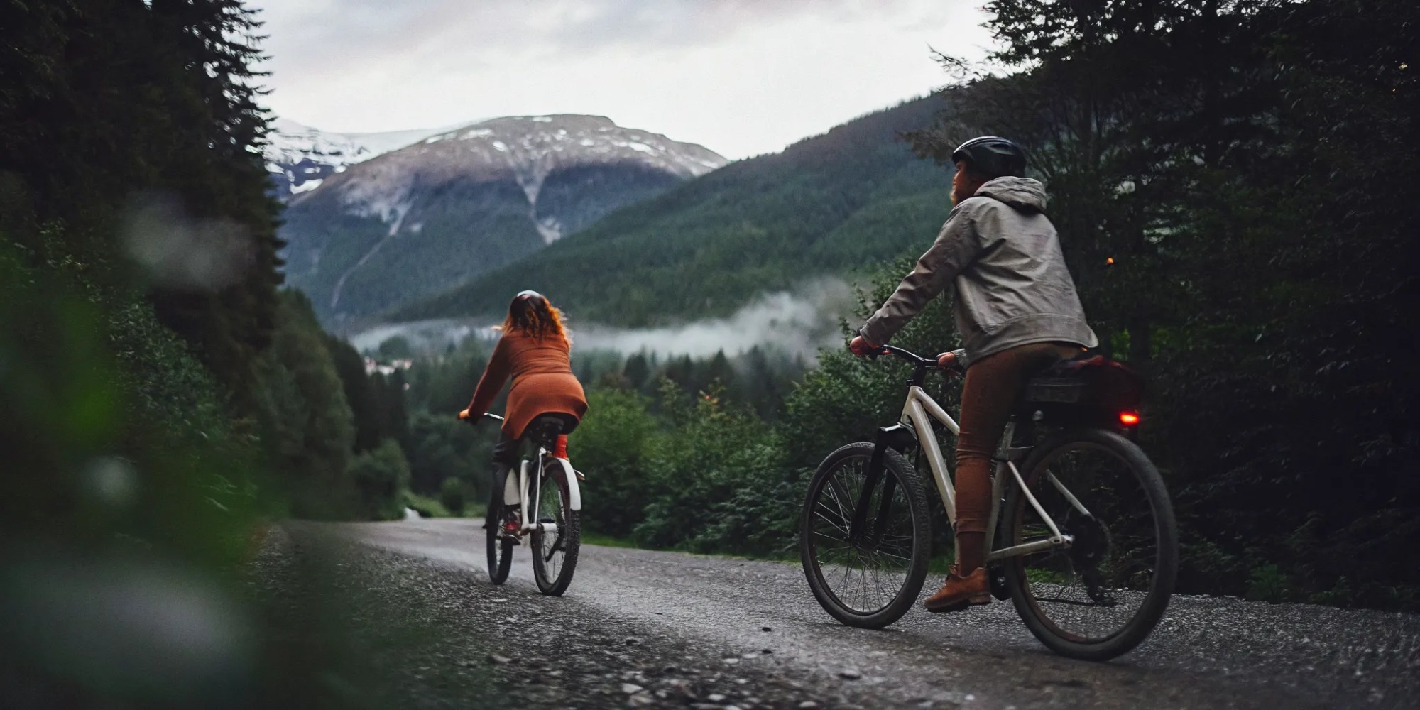 Riders dressed in layers for a scenic Whistler eBike tour